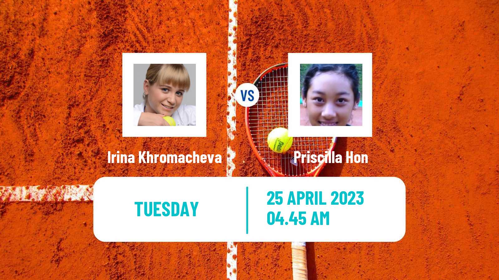 Tennis ITF Tournaments Irina Khromacheva - Priscilla Hon