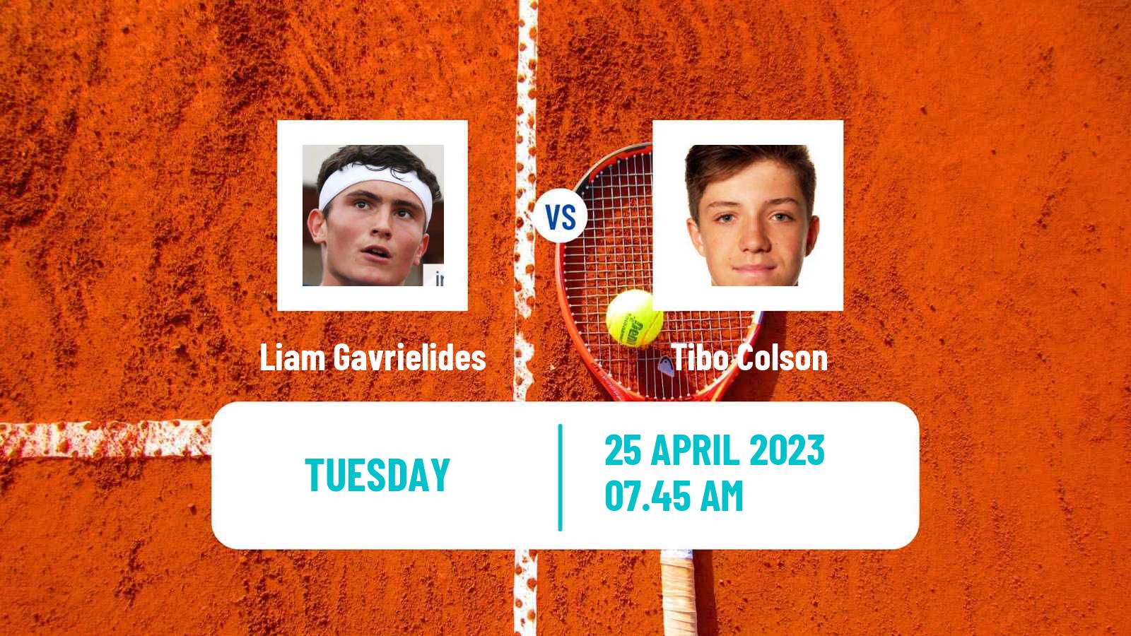 Tennis ITF Tournaments Liam Gavrielides - Tibo Colson