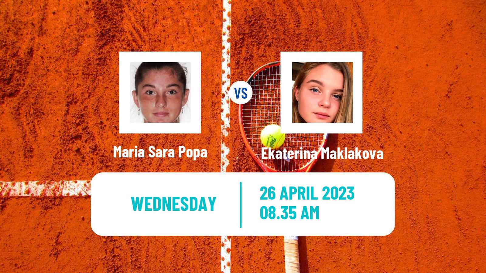 Tennis ITF Tournaments Maria Sara Popa - Ekaterina Maklakova