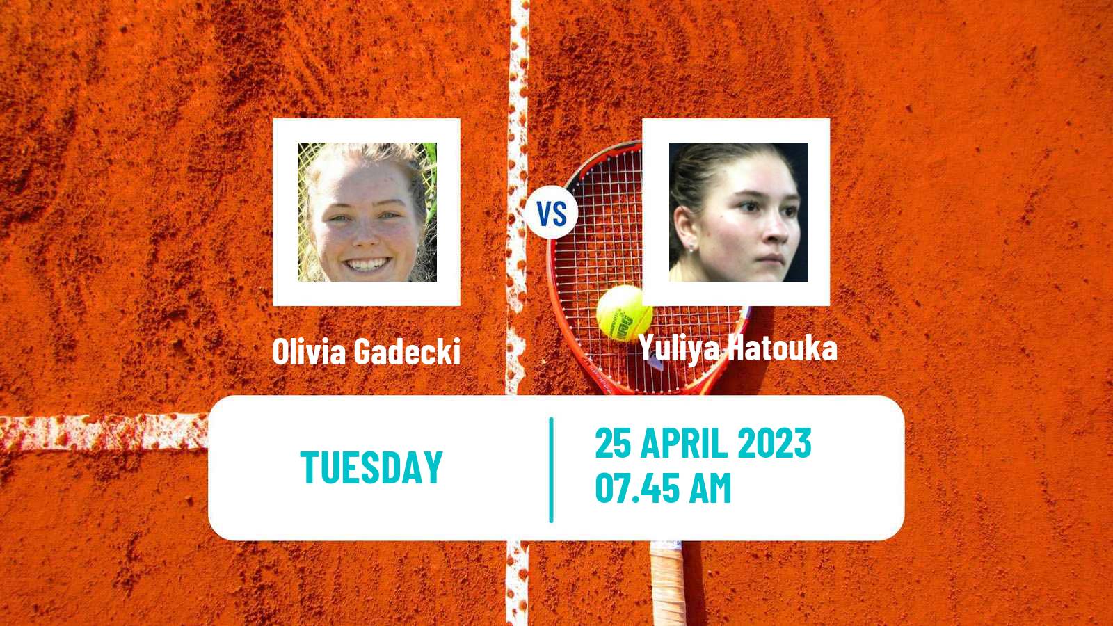 Tennis ITF Tournaments Olivia Gadecki - Yuliya Hatouka