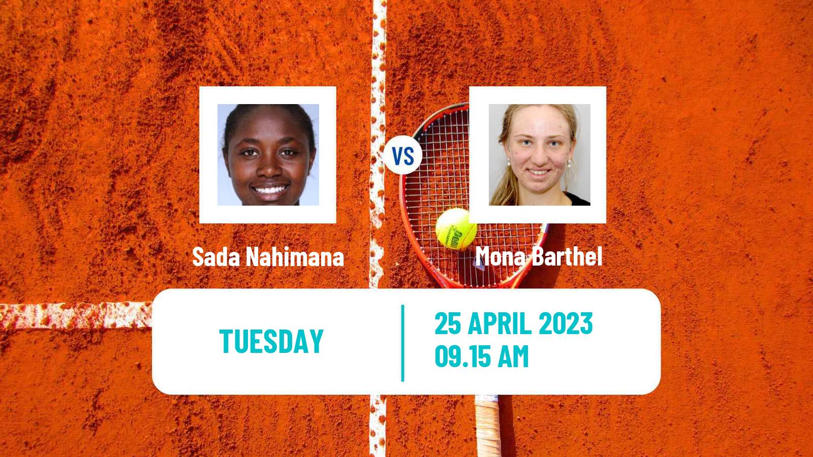 Tennis ITF Tournaments Sada Nahimana - Mona Barthel