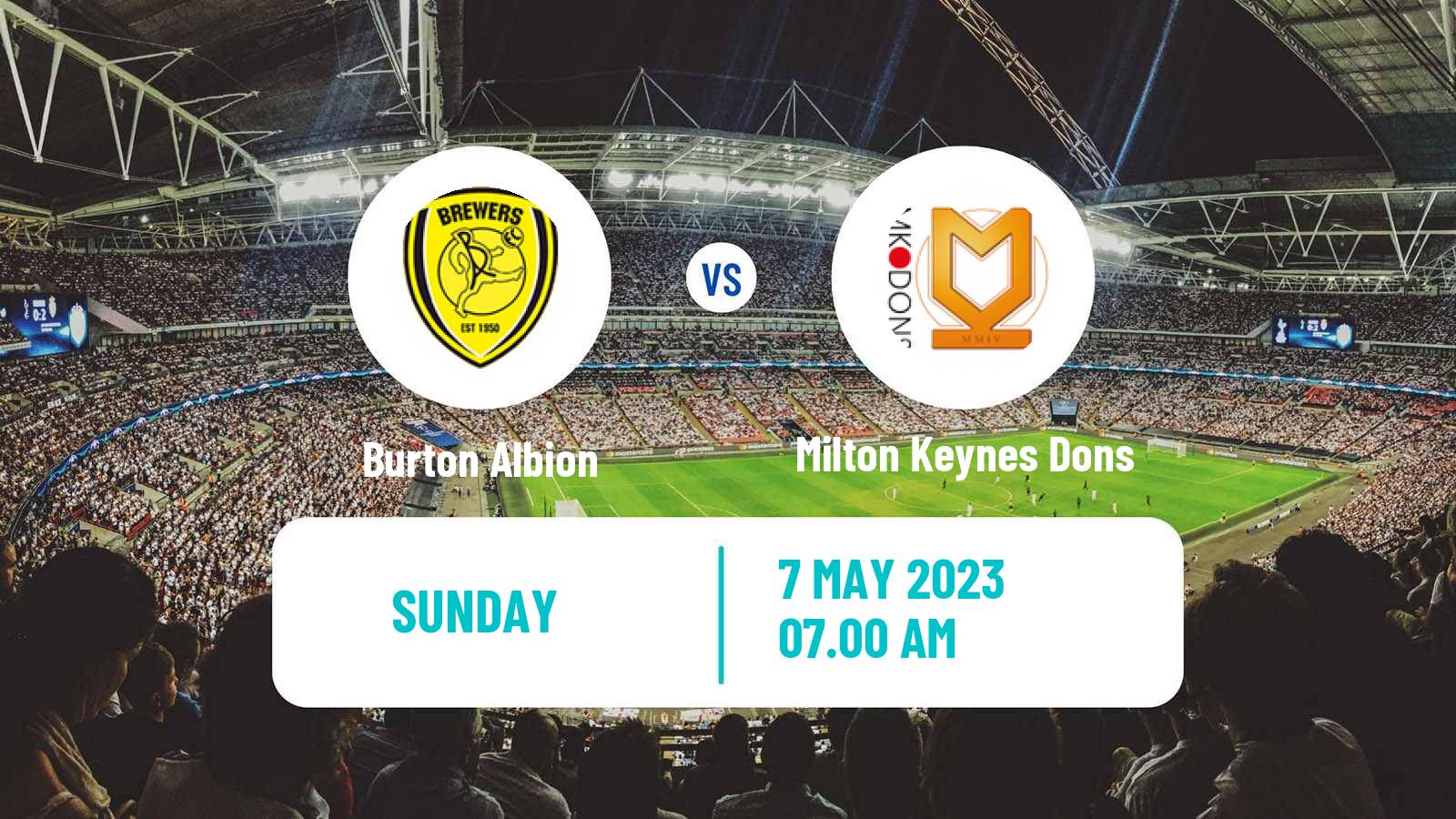 Soccer English League One Burton Albion - Milton Keynes Dons