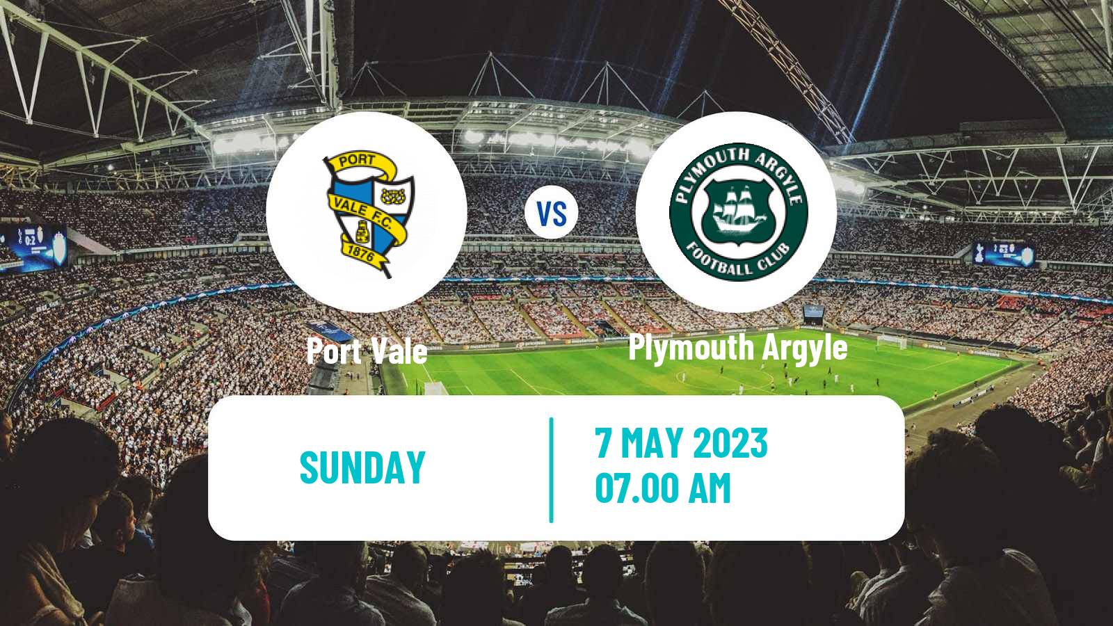 Soccer English League One Port Vale - Plymouth Argyle