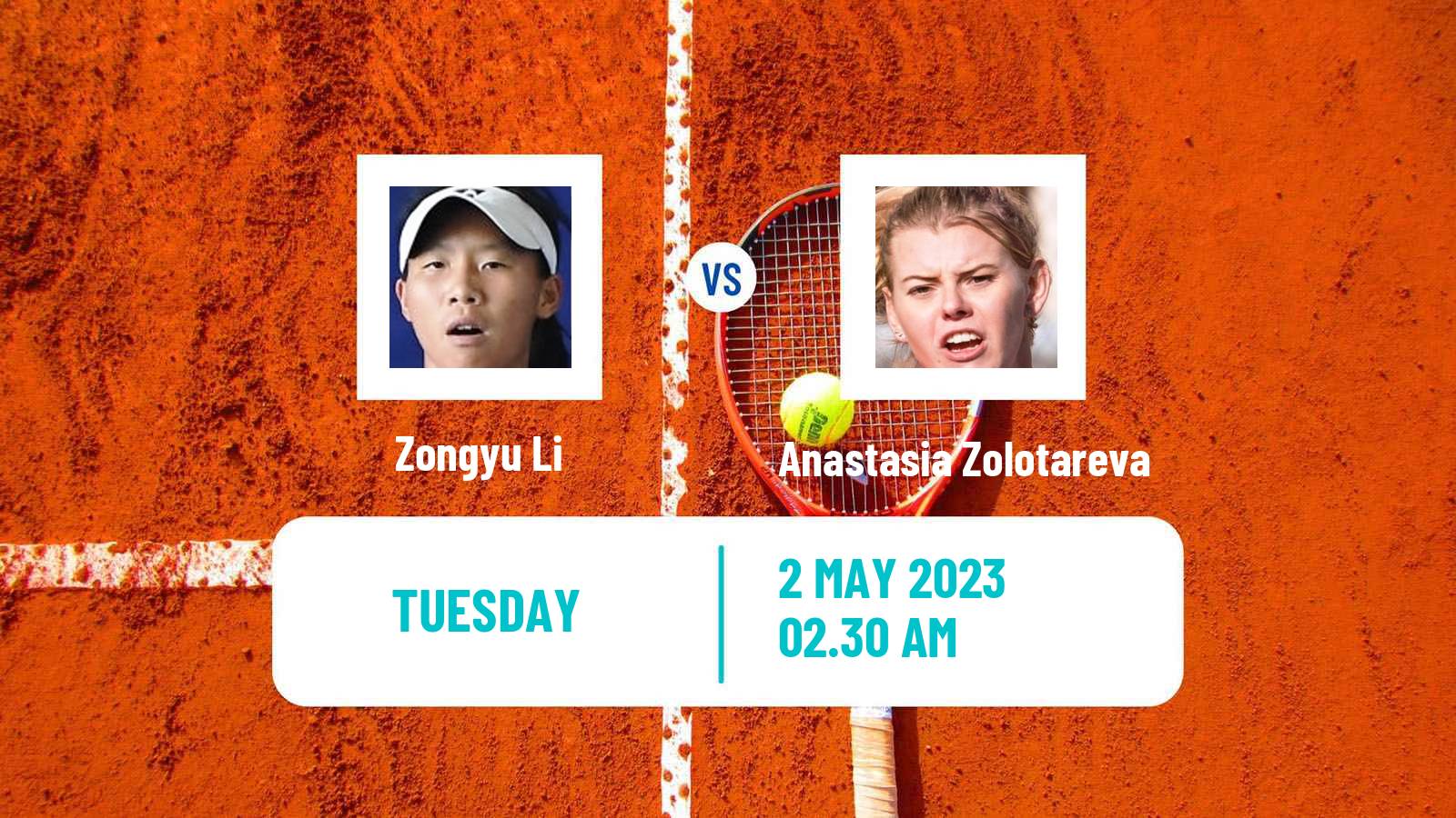 Tennis ITF Tournaments Zongyu Li - Anastasia Zolotareva