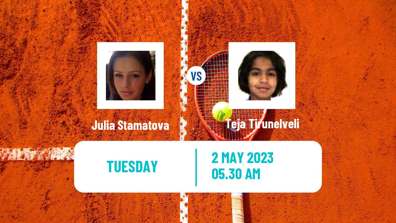 Tennis ITF Tournaments Julia Stamatova - Teja Tirunelveli