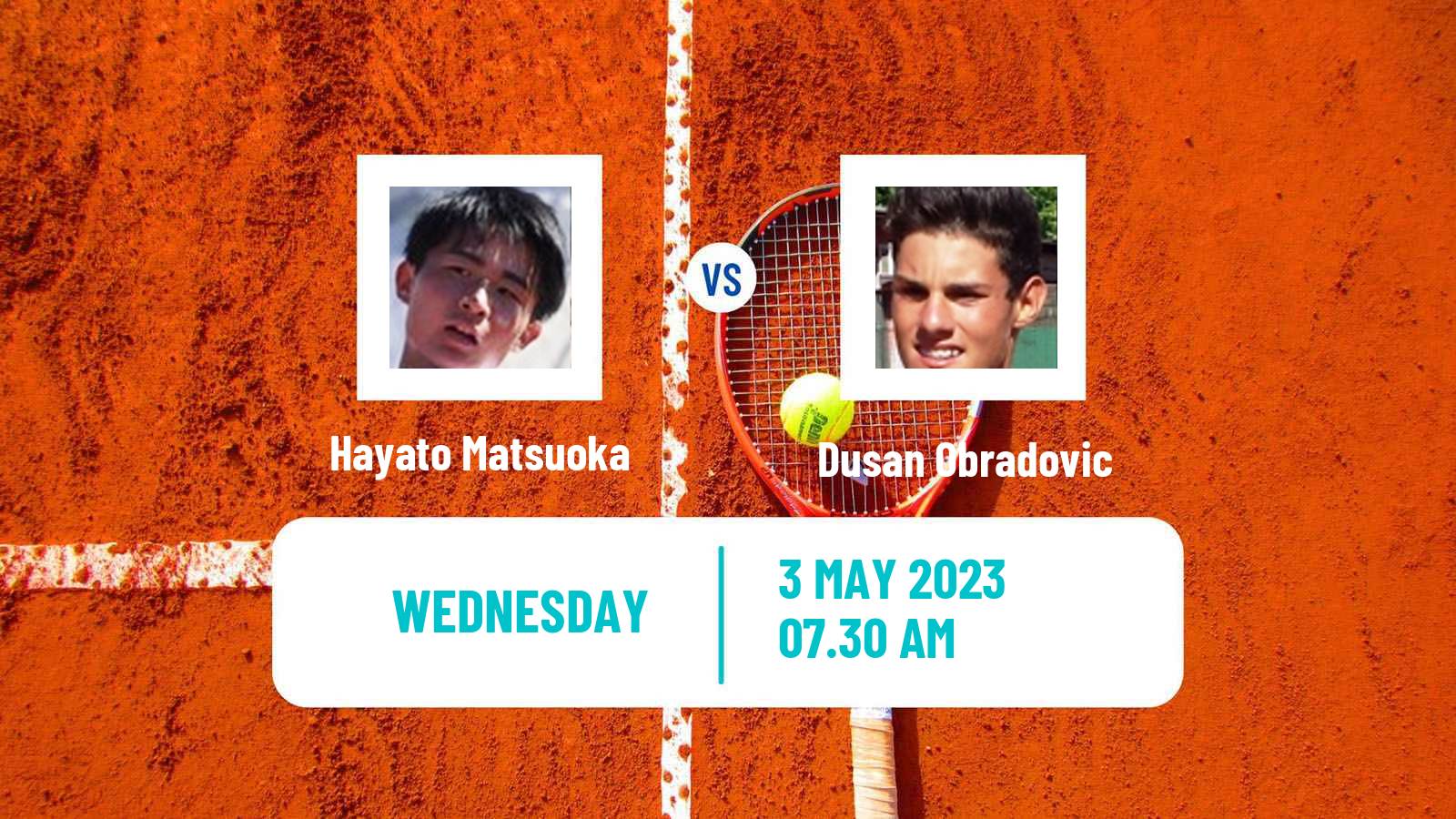 Tennis ITF Tournaments Hayato Matsuoka - Dusan Obradovic