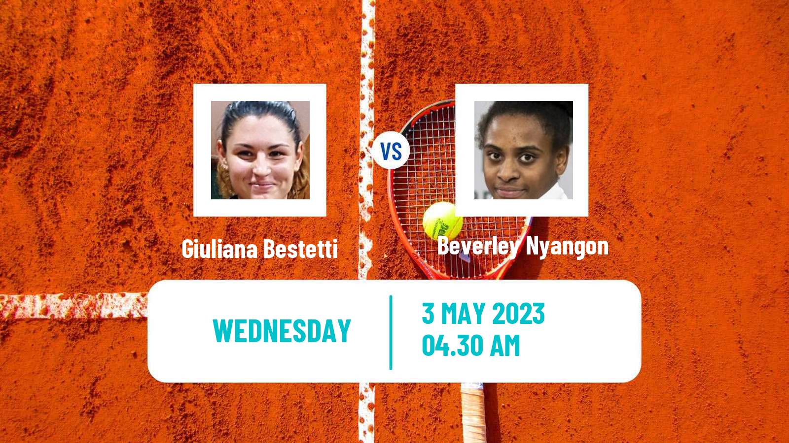 Tennis ITF Tournaments Giuliana Bestetti - Beverley Nyangon