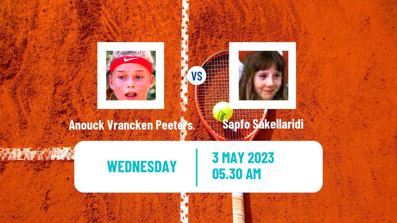 Tennis ITF Tournaments Anouck Vrancken Peeters - Sapfo Sakellaridi