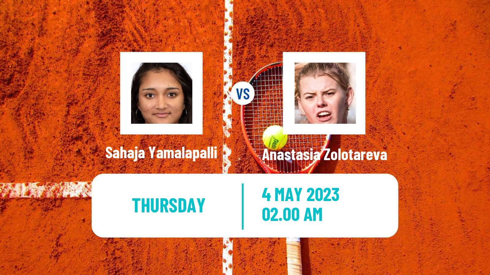 Tennis ITF Tournaments Sahaja Yamalapalli - Anastasia Zolotareva