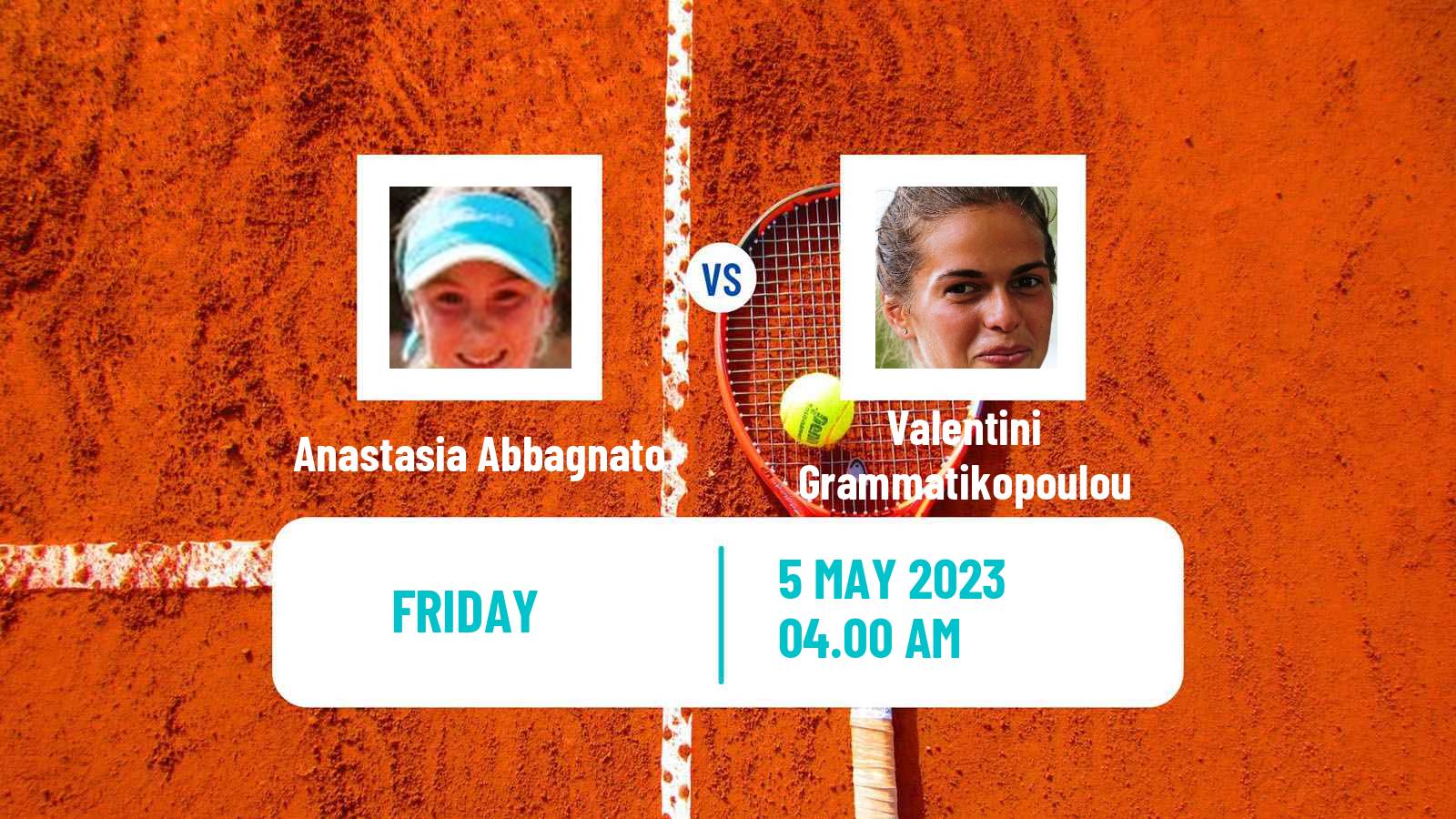 Tennis ITF Tournaments Anastasia Abbagnato - Valentini Grammatikopoulou
