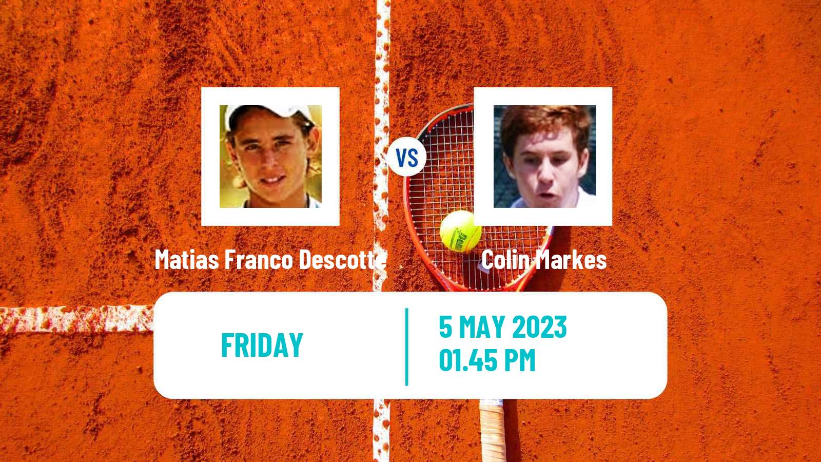 Tennis ITF Tournaments Matias Franco Descotte - Colin Markes