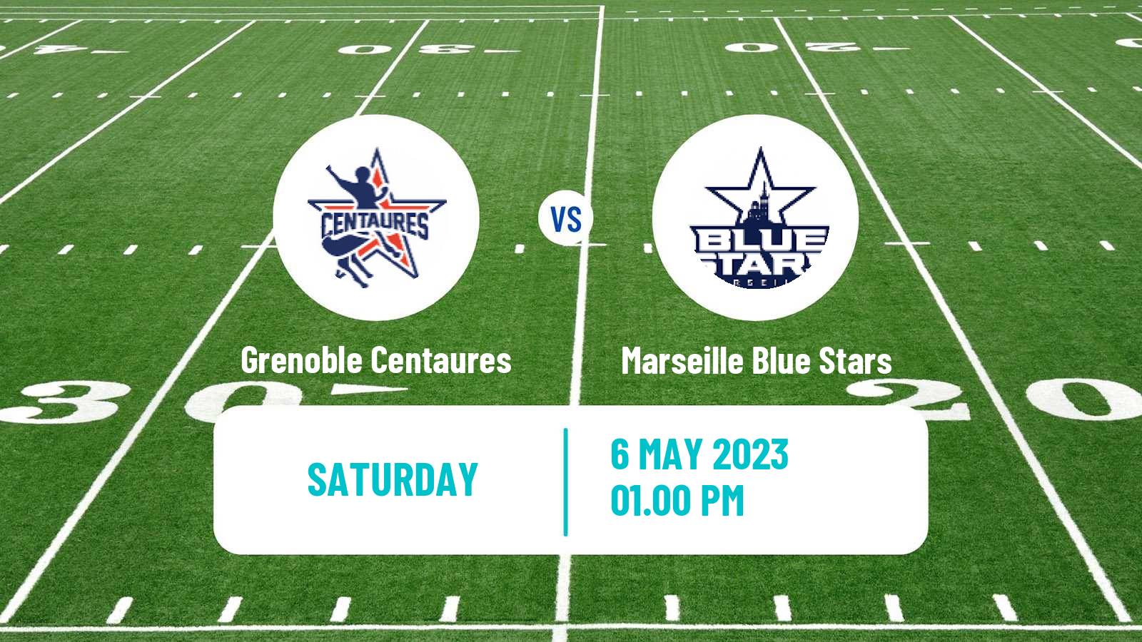 American football French Championnat Elite American Football Grenoble Centaures - Marseille Blue Stars