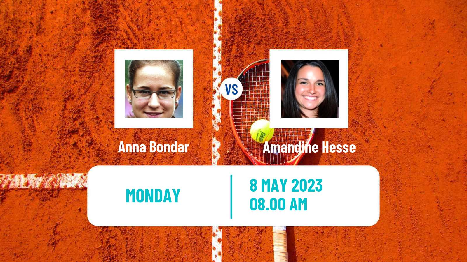 Tennis WTA Roma Anna Bondar - Amandine Hesse
