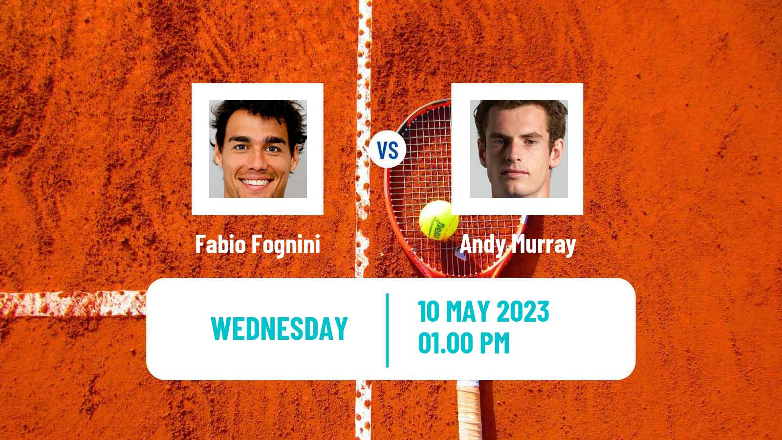 Tennis ATP Roma Fabio Fognini - Andy Murray