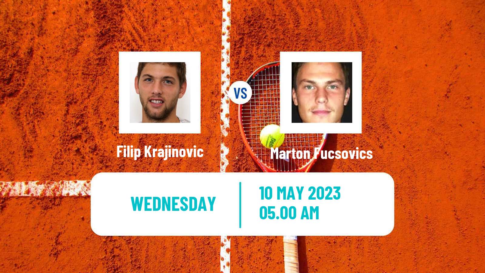 Tennis ATP Roma Filip Krajinovic - Marton Fucsovics