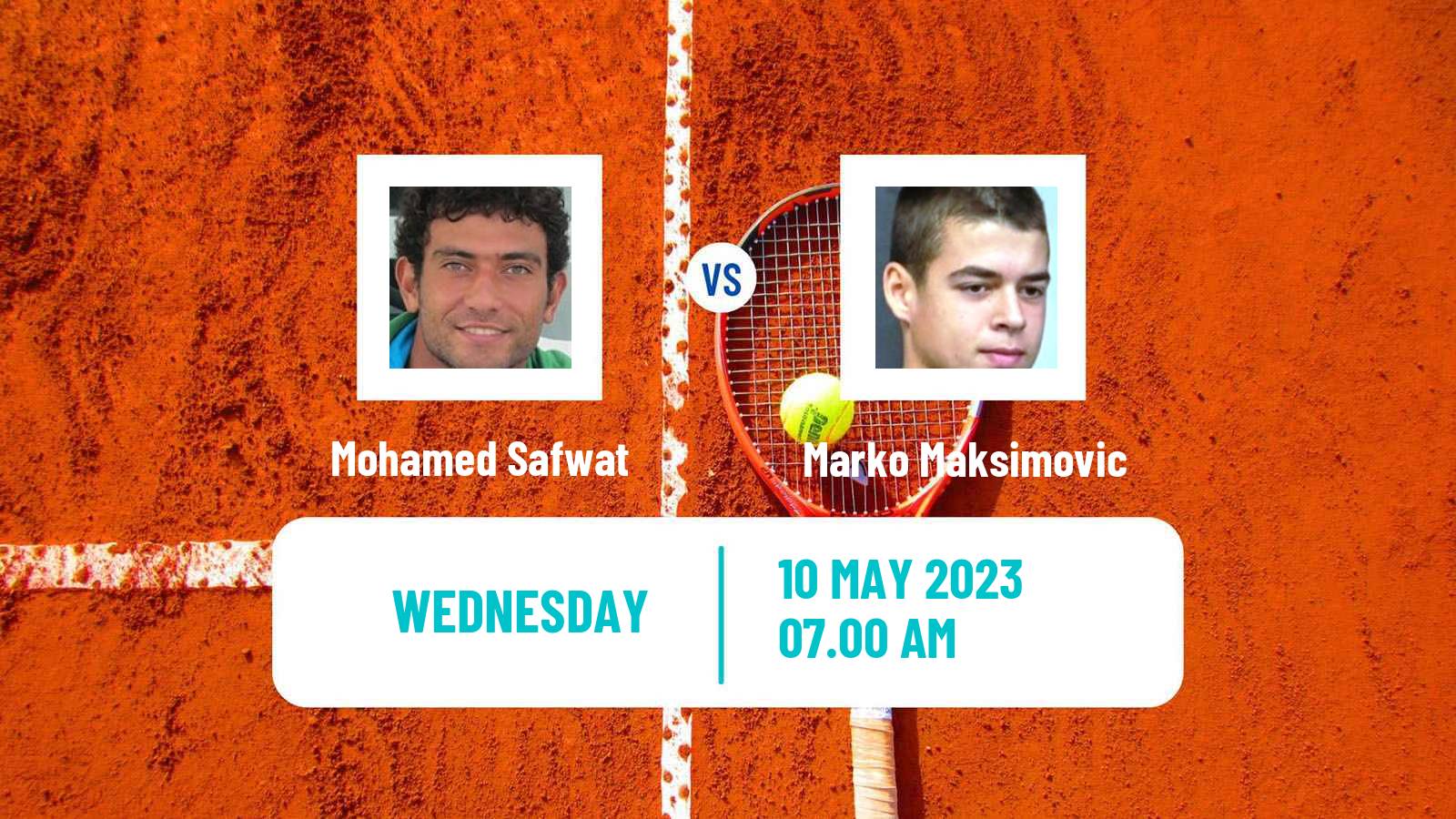 Tennis ITF Tournaments Mohamed Safwat - Marko Maksimovic