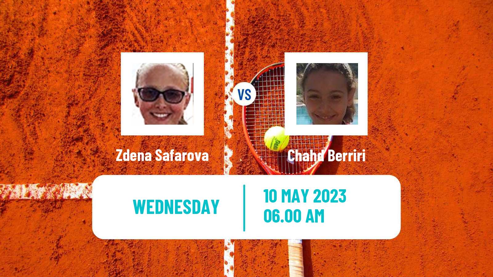 Tennis ITF Tournaments Zdena Safarova - Chahd Berriri