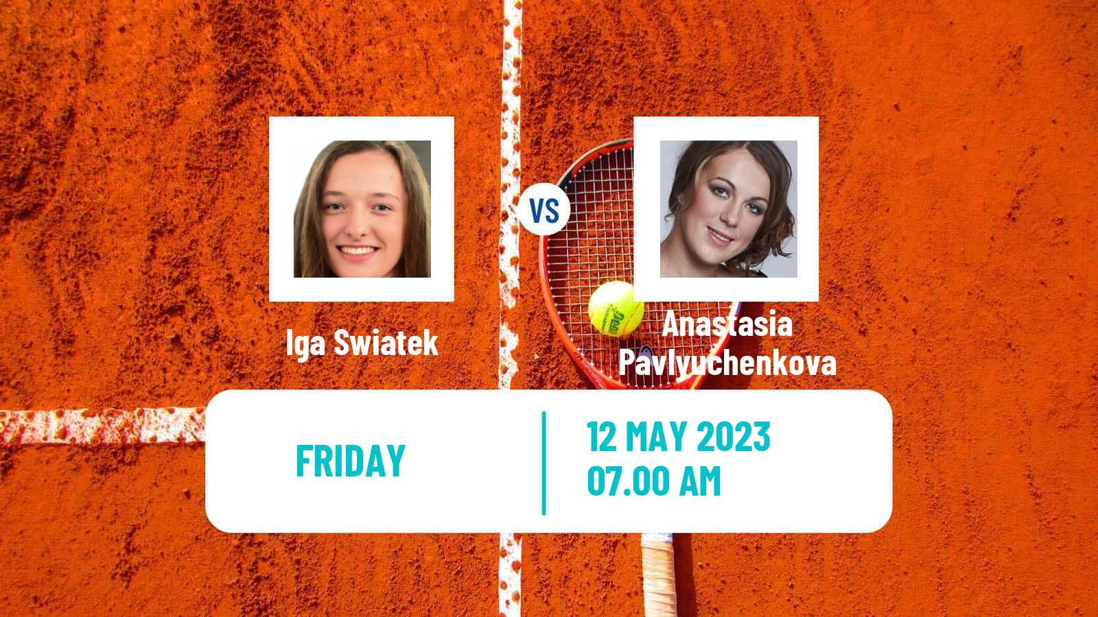 Tennis WTA Roma Iga Swiatek - Anastasia Pavlyuchenkova