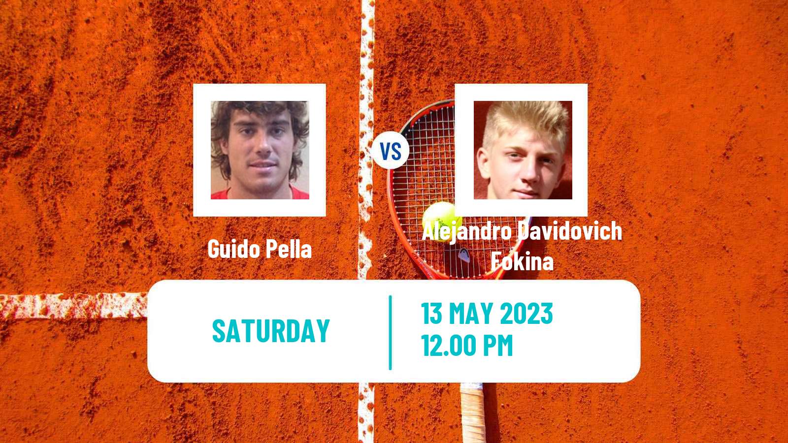 Tennis ATP Roma Guido Pella - Alejandro Davidovich Fokina