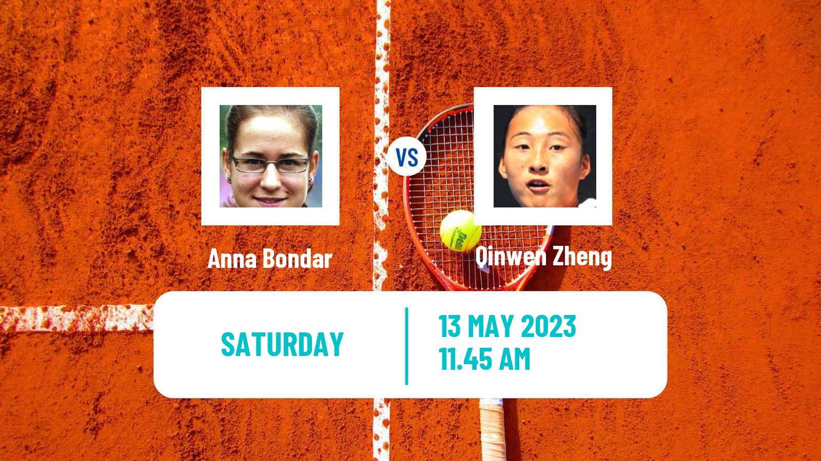 Tennis WTA Roma Anna Bondar - Qinwen Zheng