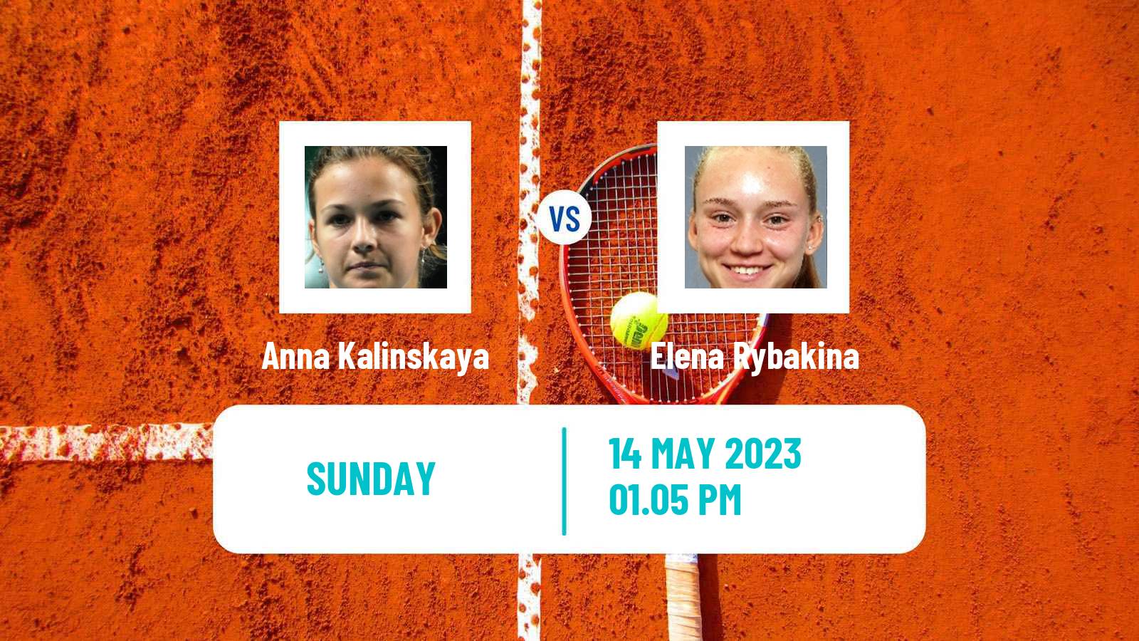 Tennis WTA Roma Anna Kalinskaya - Elena Rybakina