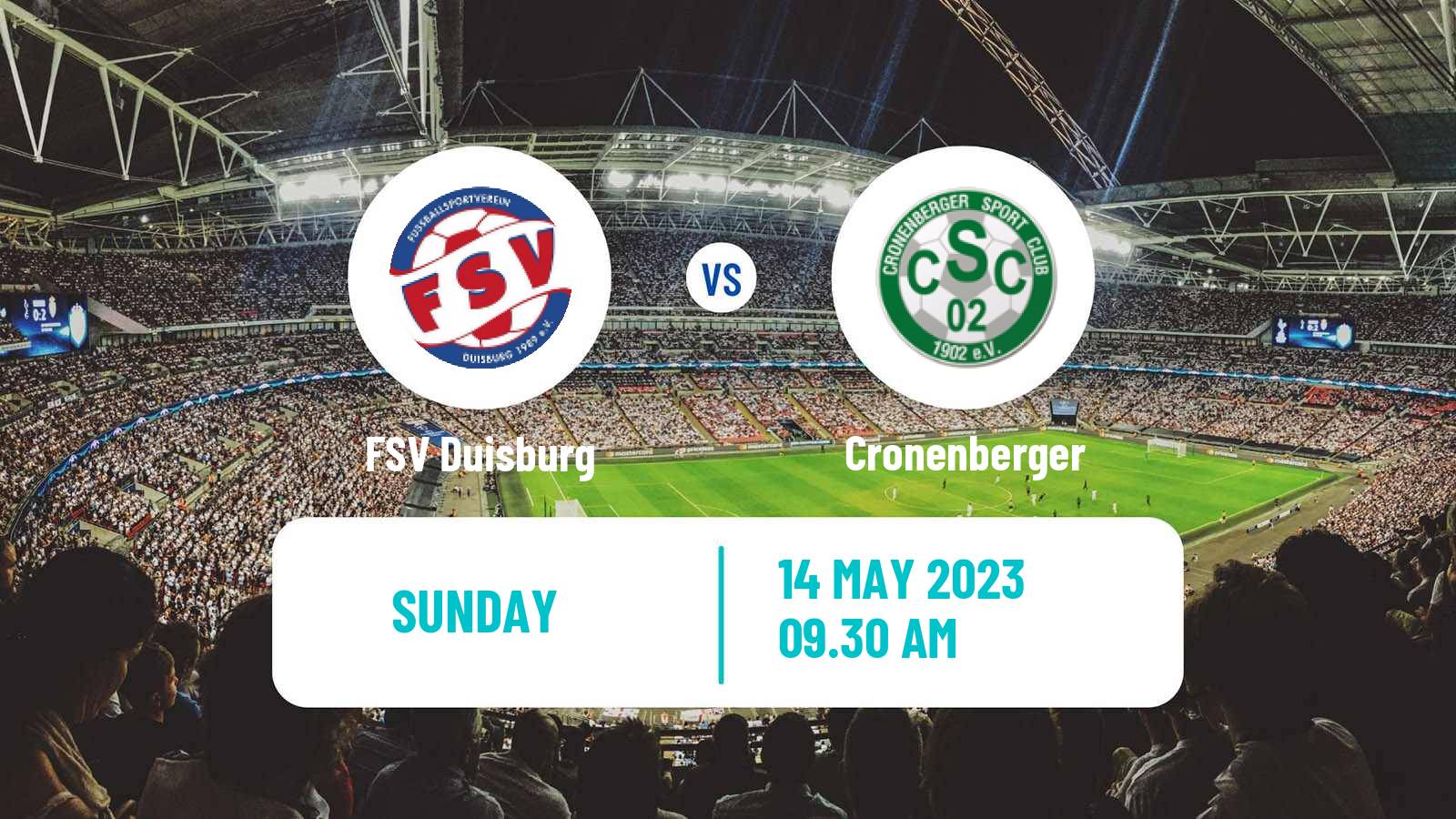 Soccer German Oberliga Niederrhein FSV Duisburg - Cronenberger
