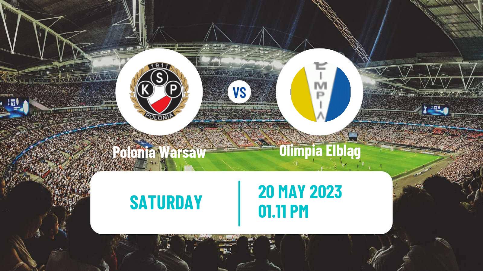 Soccer Polish Division 2 Polonia Warsaw - Olimpia Elbląg