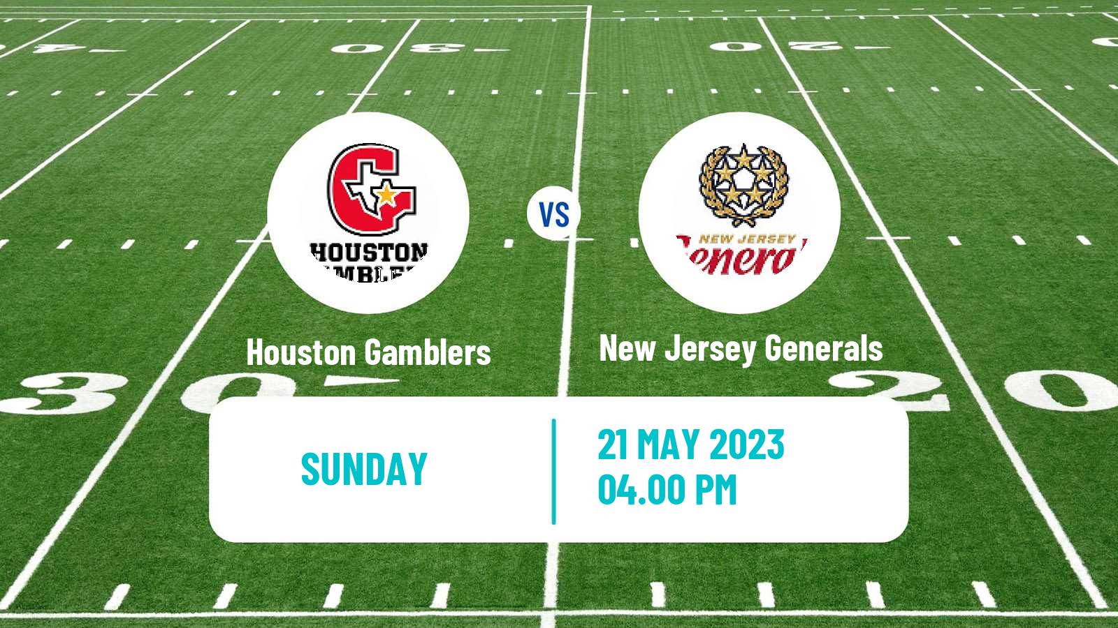 American football USFL Houston Gamblers - New Jersey Generals