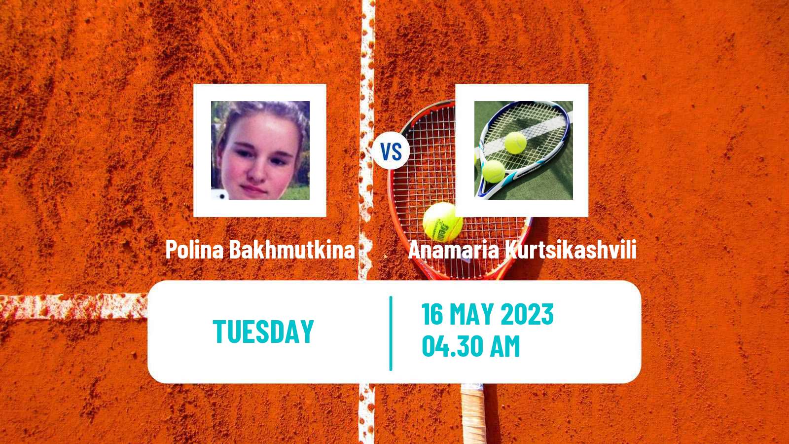 Tennis ITF W25 Kachreti 2 Women Polina Bakhmutkina - Anamaria Kurtsikashvili