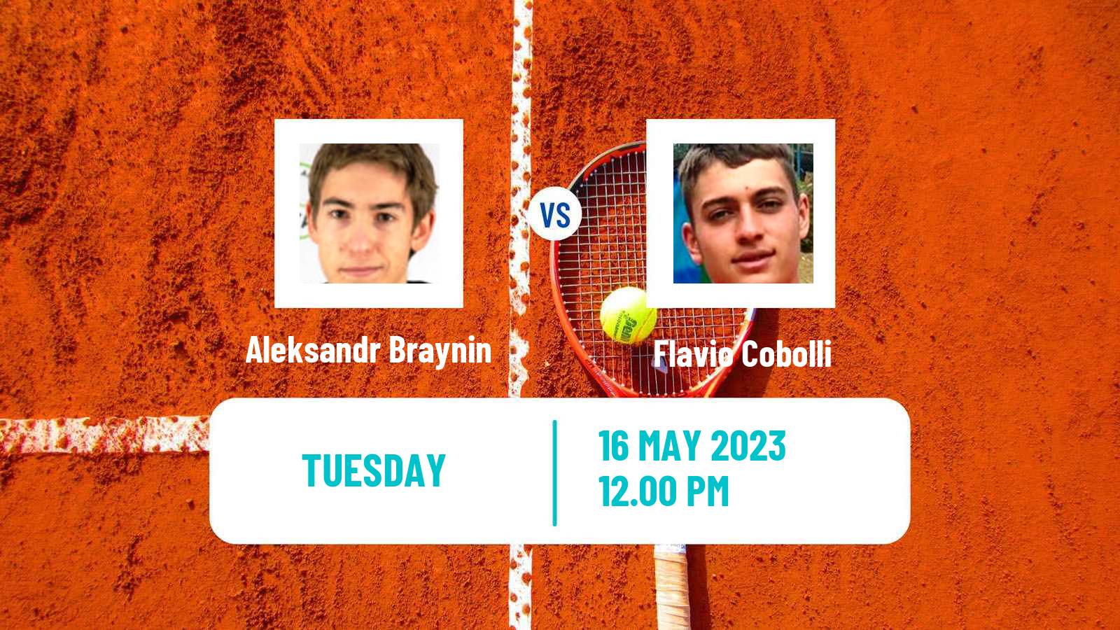 Tennis Turin 2 Challenger Men Aleksandr Braynin - Flavio Cobolli