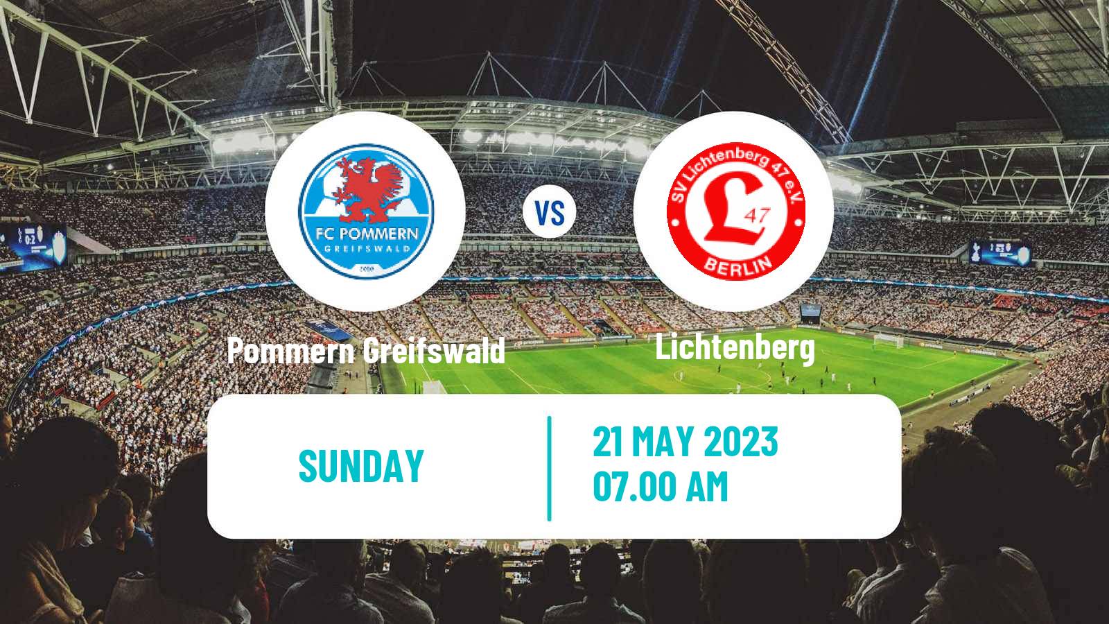Soccer German Regionalliga Nordost Pommern Greifswald - Lichtenberg