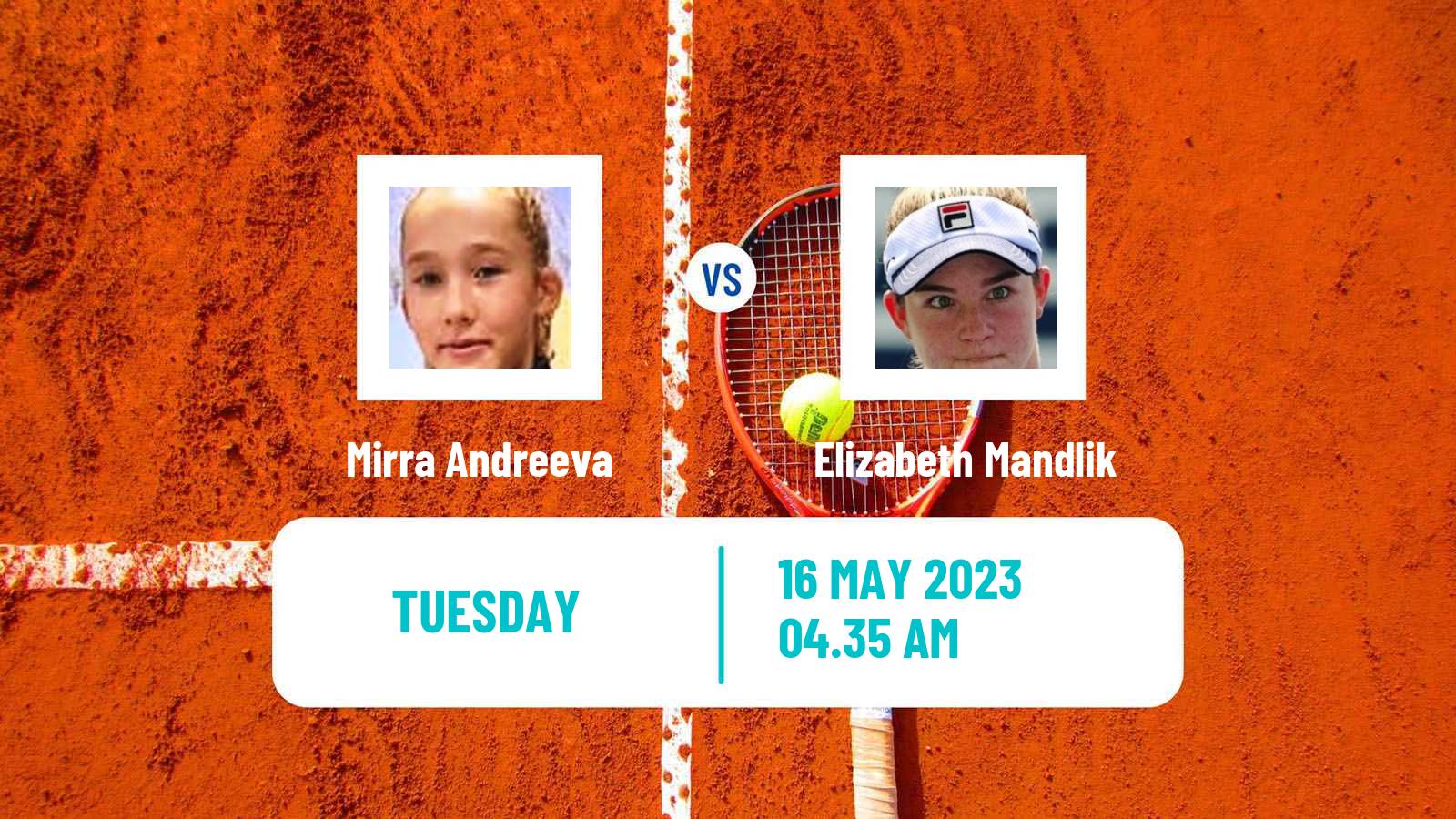 Tennis Paris Challenger Women Mirra Andreeva - Elizabeth Mandlik