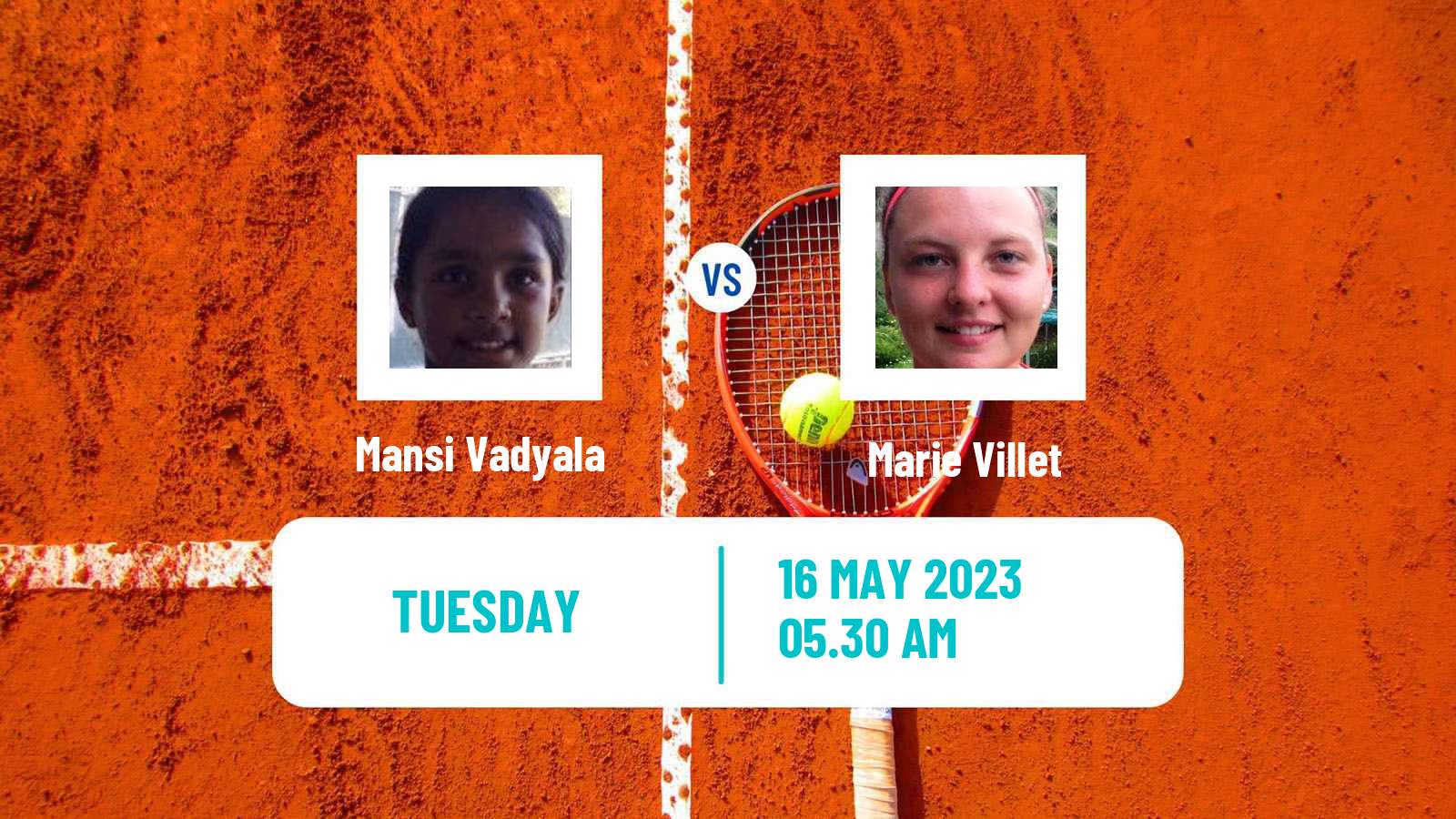 Tennis ITF W15 Monastir 16 Women Mansi Vadyala - Marie Villet