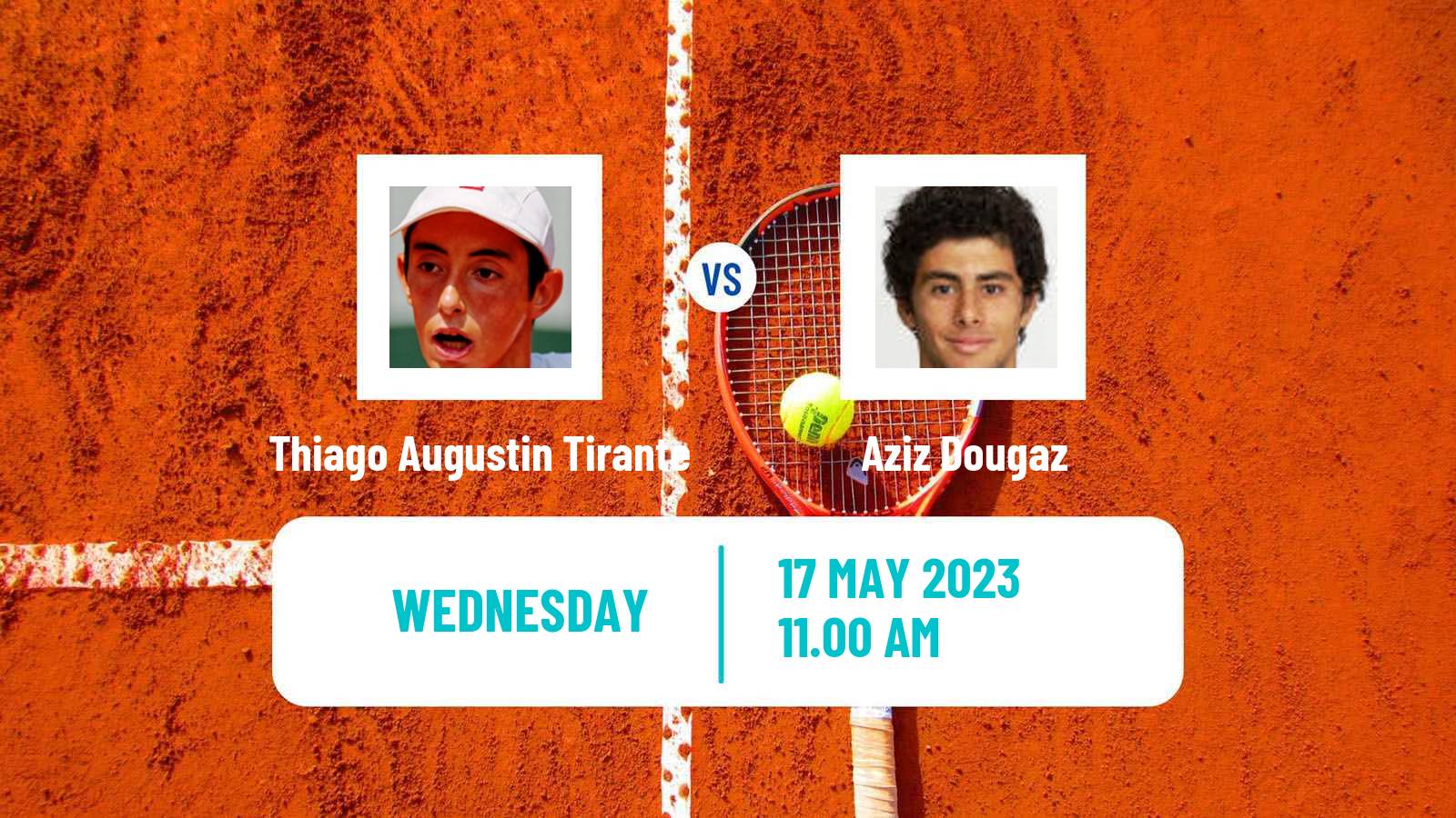 Tennis Tunis Challenger Men Thiago Augustin Tirante - Aziz Dougaz