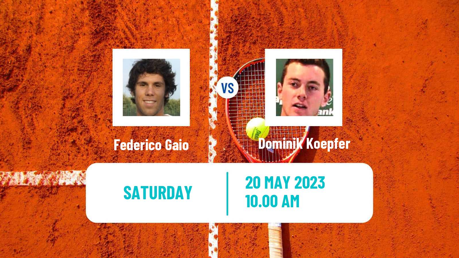 Tennis Turin 2 Challenger Men Federico Gaio - Dominik Koepfer