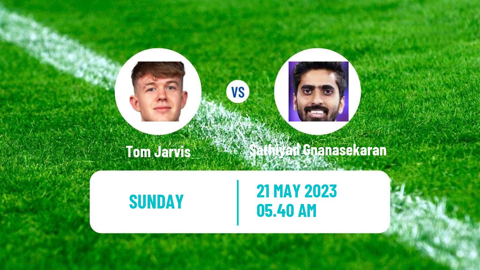 Table tennis World Championships Men Tom Jarvis - Sathiyan Gnanasekaran