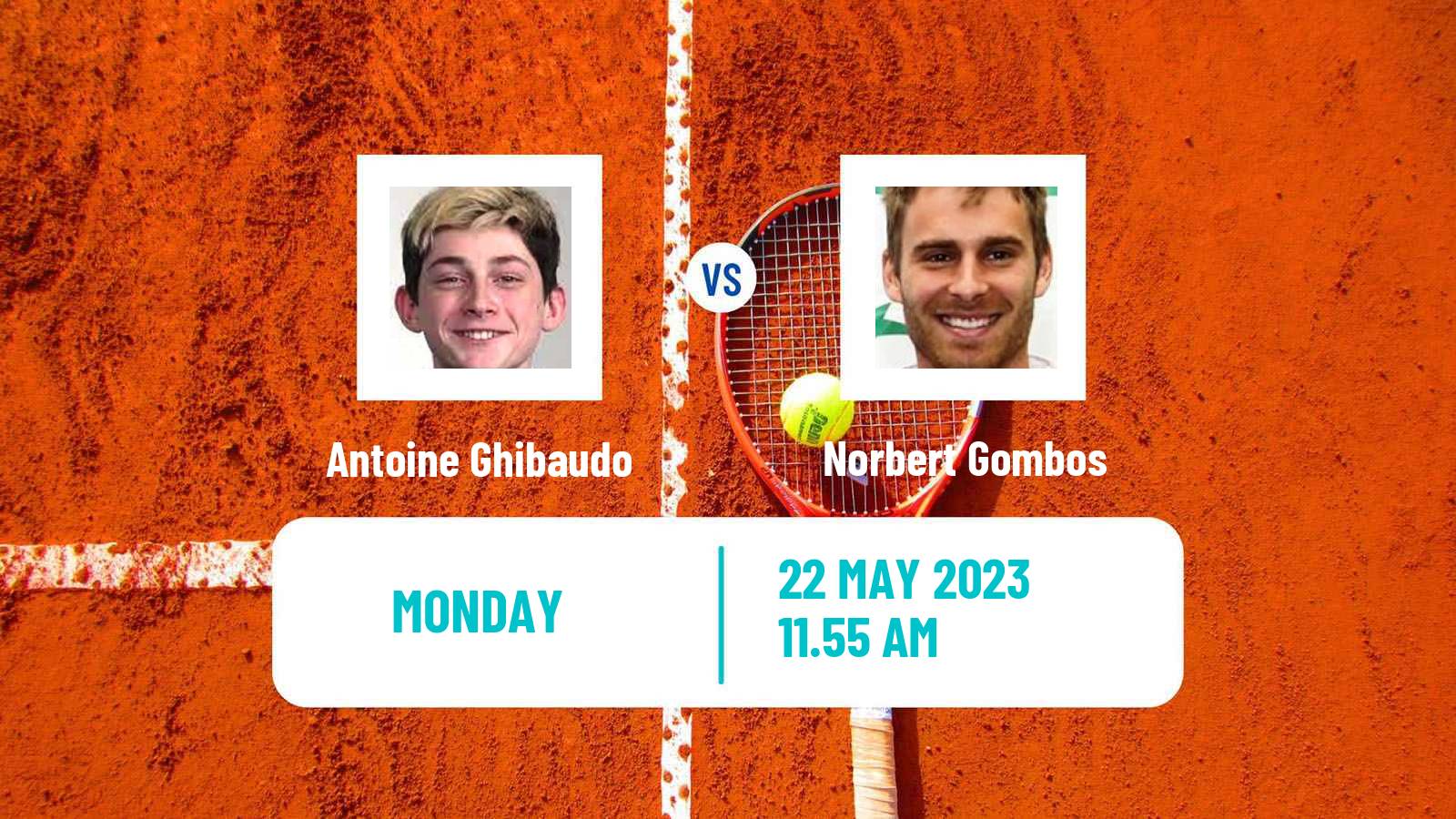 Tennis ATP Roland Garros Antoine Ghibaudo - Norbert Gombos