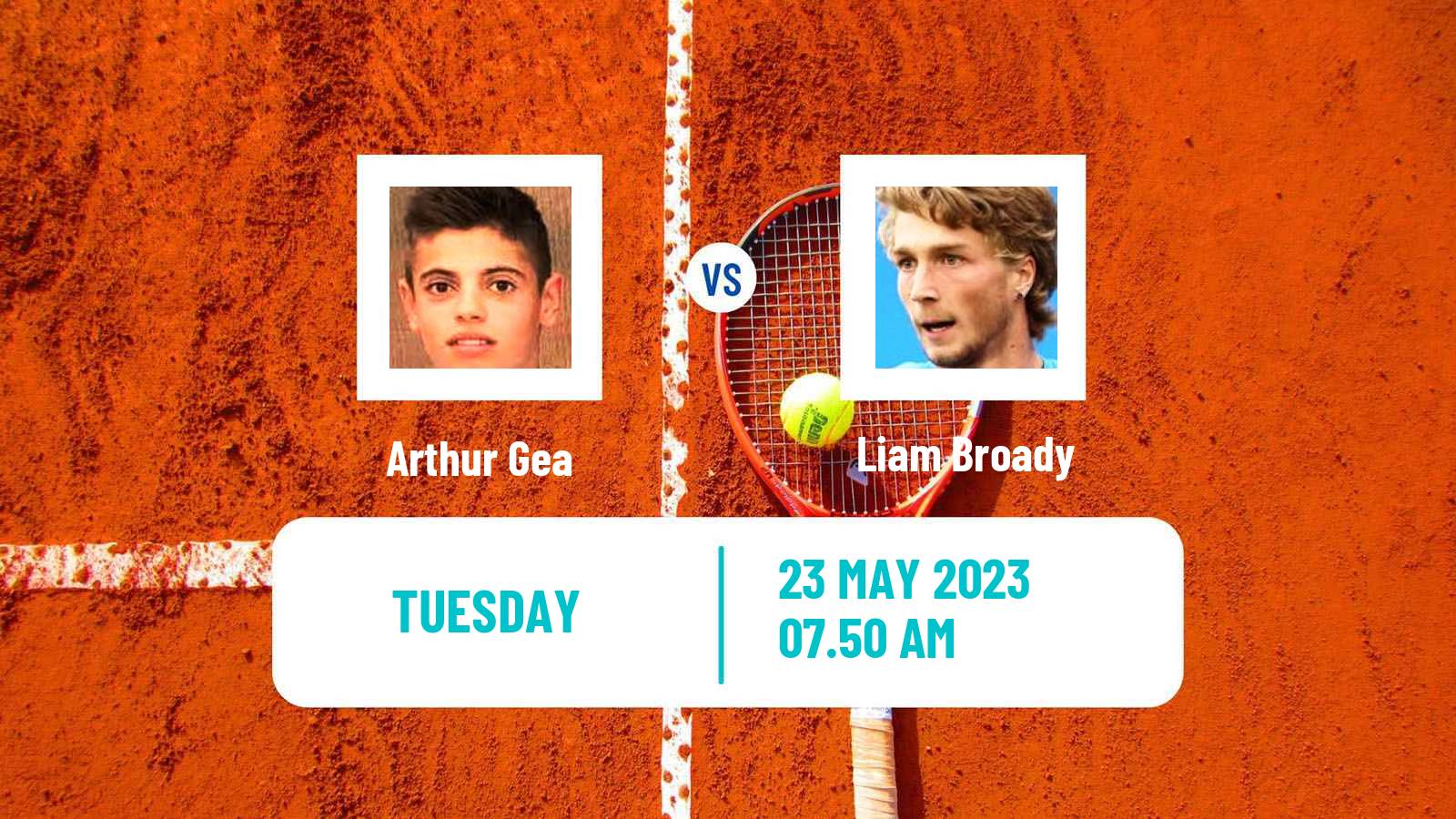 Tennis ATP Roland Garros Arthur Gea - Liam Broady
