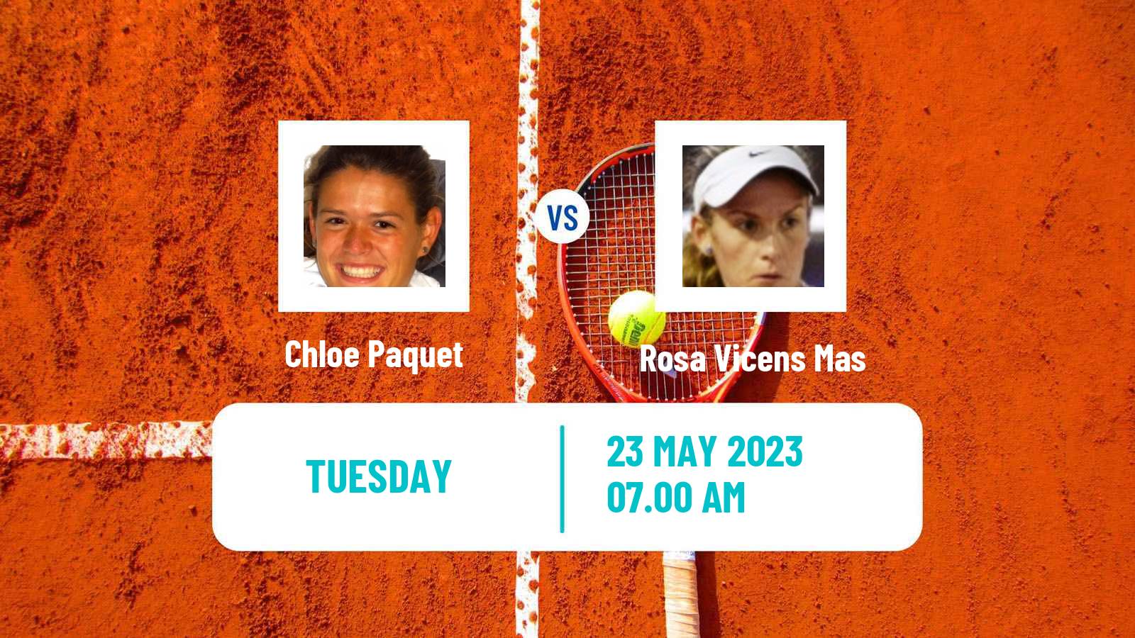 Tennis WTA Roland Garros Chloe Paquet - Rosa Vicens Mas