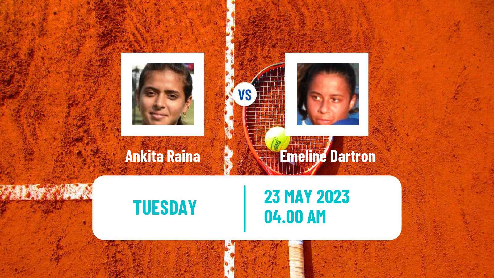 Tennis WTA Roland Garros Ankita Raina - Emeline Dartron