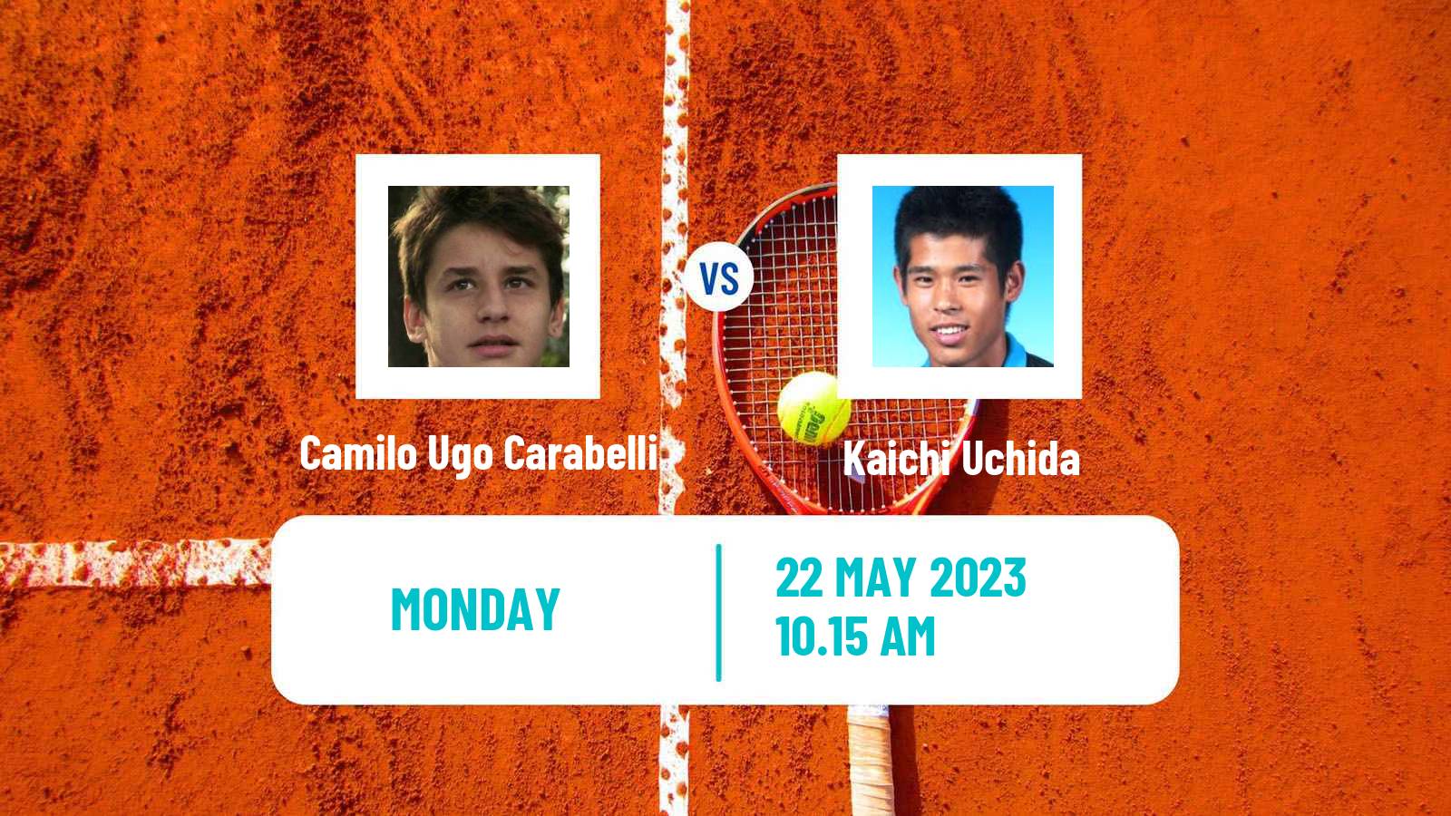 Tennis ATP Roland Garros Camilo Ugo Carabelli - Kaichi Uchida