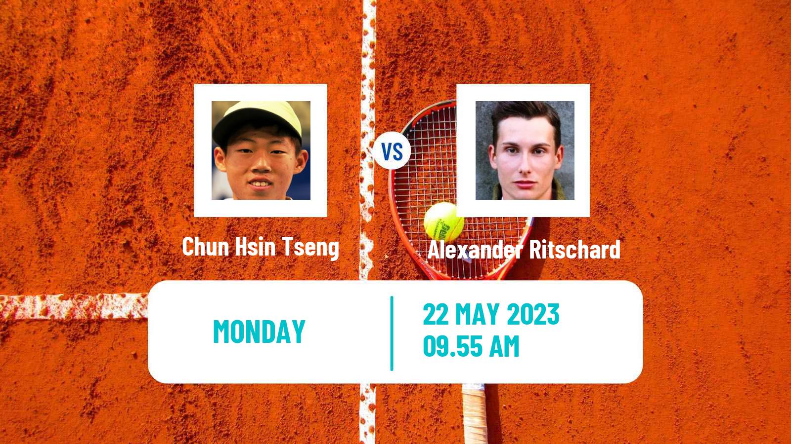 Tennis ATP Roland Garros Chun Hsin Tseng - Alexander Ritschard