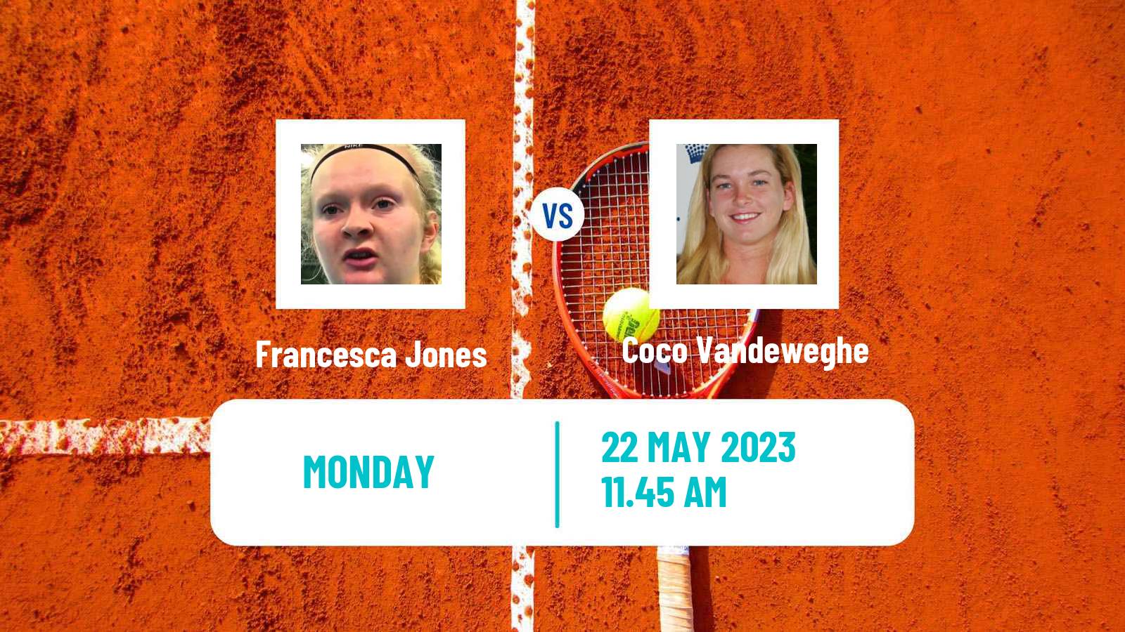 Tennis WTA Roland Garros Francesca Jones - Coco Vandeweghe