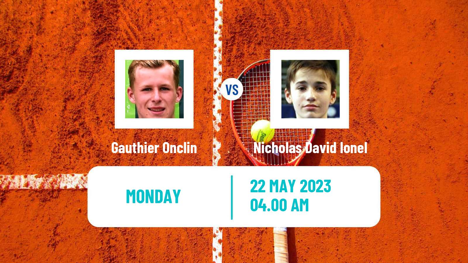 Tennis ATP Roland Garros Gauthier Onclin - Nicholas David Ionel