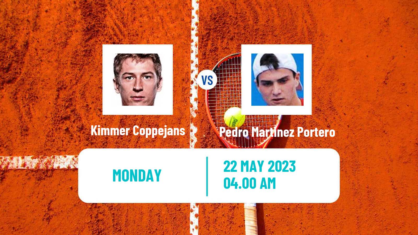Tennis ATP Roland Garros Kimmer Coppejans - Pedro Martinez Portero