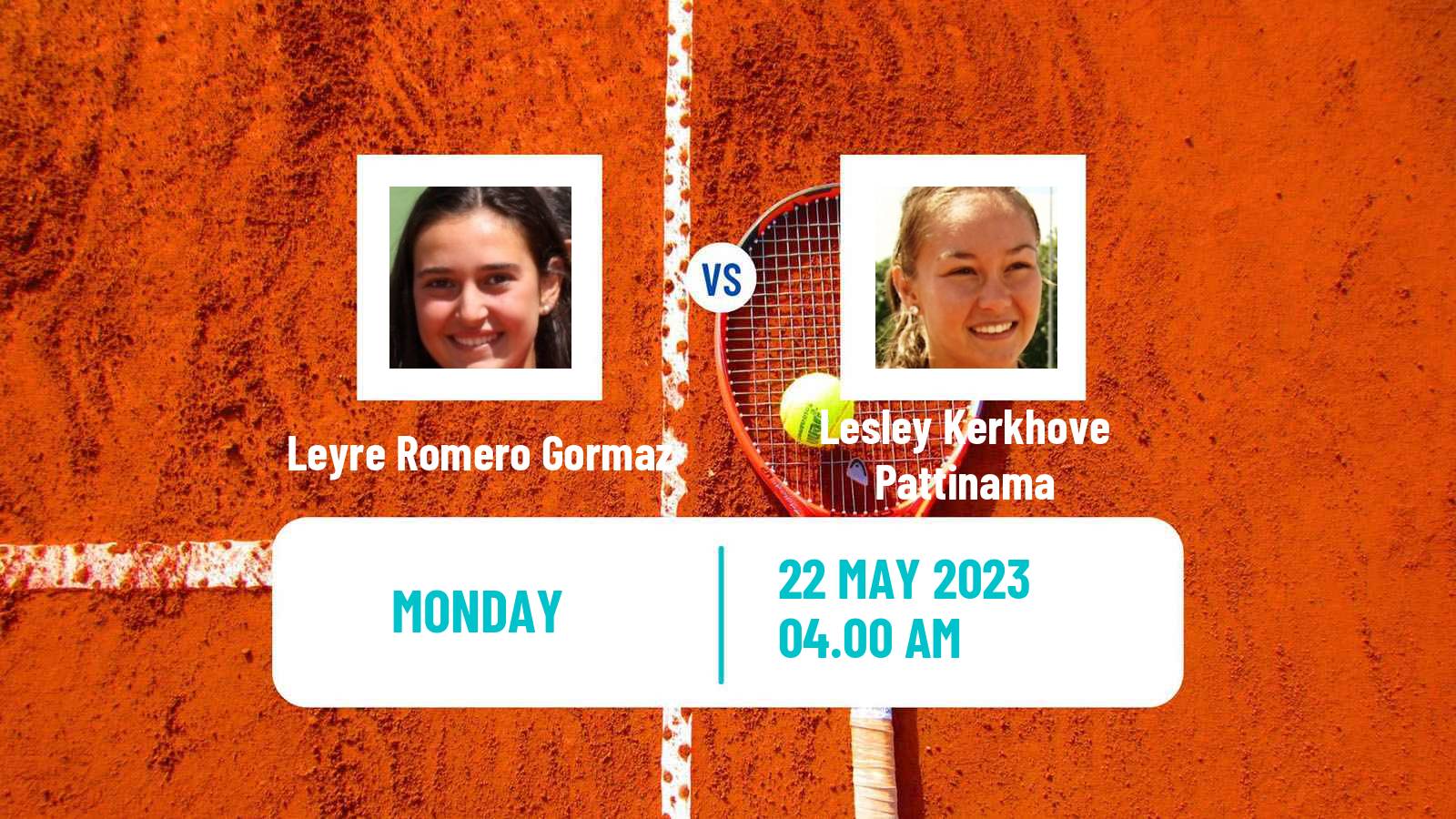 Tennis WTA Roland Garros Leyre Romero Gormaz - Lesley Kerkhove Pattinama