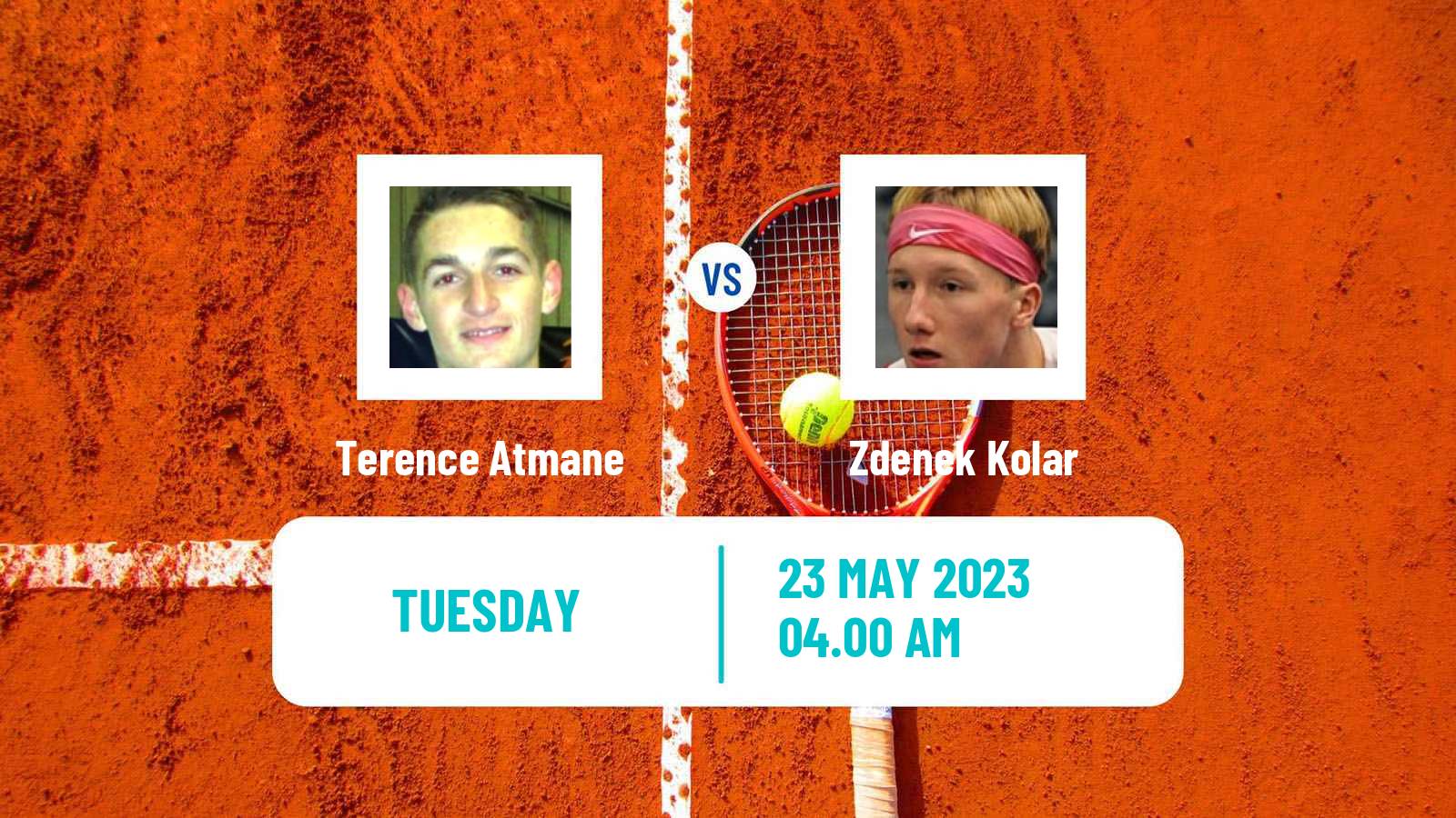 Tennis ATP Roland Garros Terence Atmane - Zdenek Kolar