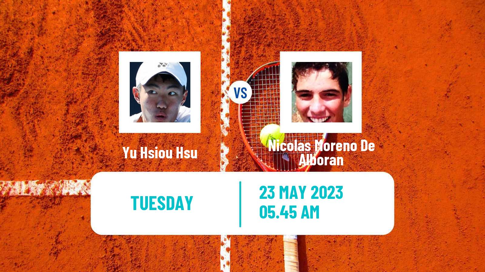 Tennis ATP Roland Garros Yu Hsiou Hsu - Nicolas Moreno De Alboran