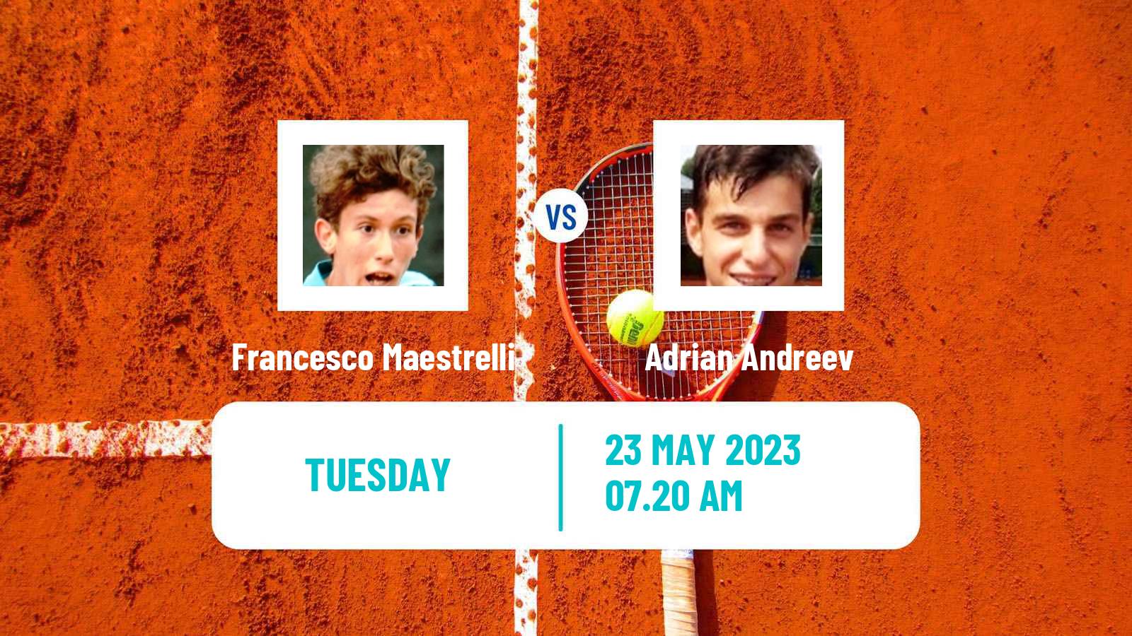 Tennis ATP Roland Garros Francesco Maestrelli - Adrian Andreev