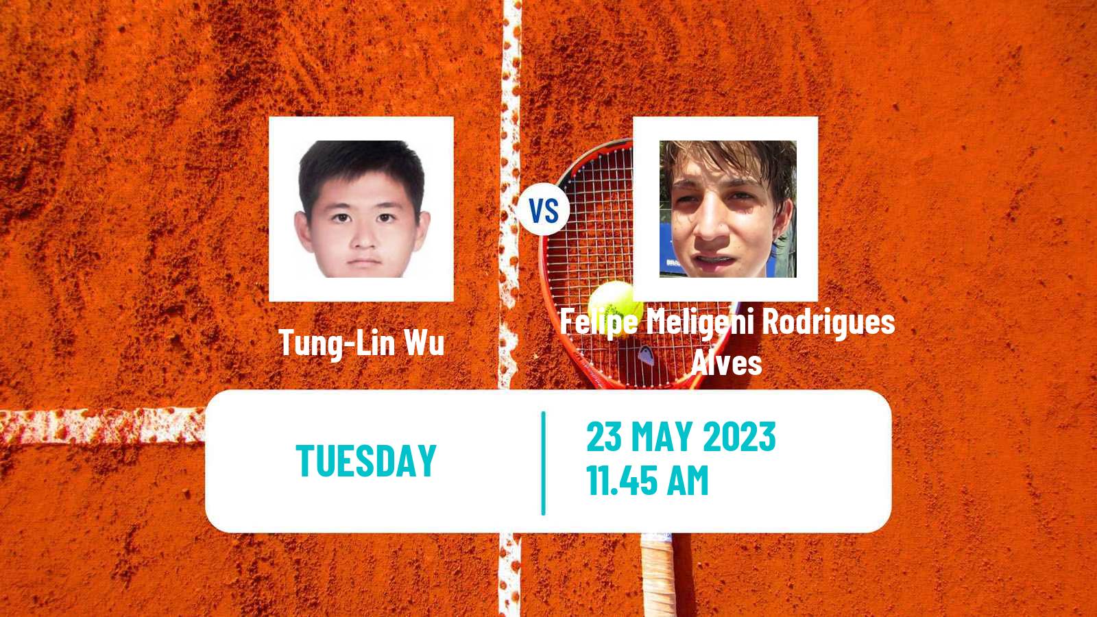 Tennis ATP Roland Garros Tung-Lin Wu - Felipe Meligeni Rodrigues Alves